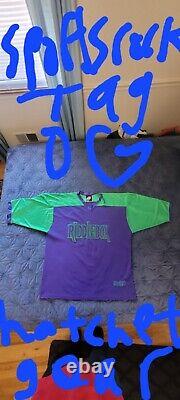 ICP Riddlebox Football Jersey 2XL Ultra Rare OG Hatchetgear Purple/Green Twiztid