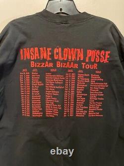 Rare vintage Insane Clown Posse Bizaar Bizzar 2001 Tour T Shirt Size 2xl Xxl