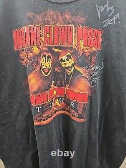 SIgned Insane Clown Posse ICP Bang Pow Boom Tour Band T Shirt Adult 3xl 2009