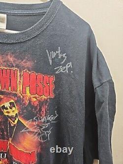 SIgned Insane Clown Posse ICP Bang Pow Boom Tour Band T Shirt Adult 3xl 2009