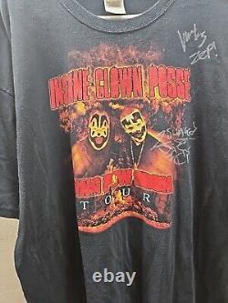 SIgned Insane Clown Posse ICP Bang Pow Boom Tour Band T Shirt Adult 3xl 2009