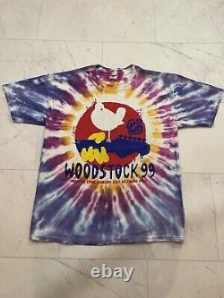 Vintage 1999 Woodstock Rare HTF Tie Dye Tour T Shirt New York Festival DMX ICP