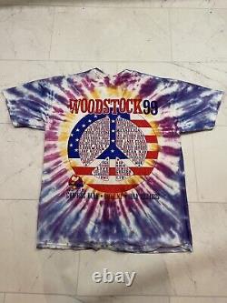 Vintage 1999 Woodstock Rare HTF Tie Dye Tour T Shirt New York Festival DMX ICP