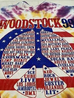 Vintage 1999 Woodstock Rare HTF Tie Dye Tour T Shirt New York Festival DMX ICP