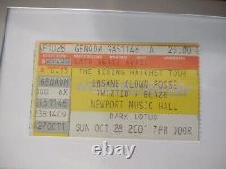 Vtg 2001-02 Insane Clown Posse ICP Framed Tickets Newport Autographed Photo