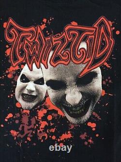 Vtg Insane Clown Posse ICP Twiztid Black Cotton Short Sleeve Graphic T Shirt 46