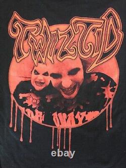 Vtg Insane Clown Posse ICP Twiztid Black Cotton Short Sleeve Graphic T Shirt 46