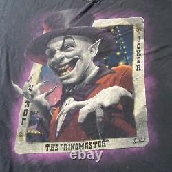 Vtg T-Shirt INSANE CLOWN POSSE XL Ringmaster Joker ICP Black Rap Rock TOM WOOD