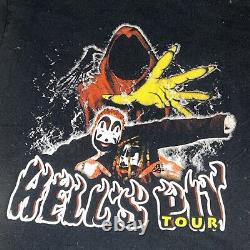 2004 Insane Clown Posse ICP Hells Pit Tour Double Sided Shirt Mens Medium
<br/> 
<br/> 
2004 Insane Clown Posse ICP Hells Pit Tour Double Sided Shirt pour hommes Taille Moyenne