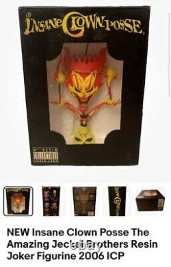 ÉNORME Lot de figurines en résine Insane Clown Posse ICP Jeckel Horloge Photos Livre CD