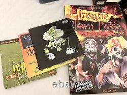 ÉNORME Lot de figurines en résine Insane Clown Posse ICP Jeckel Horloge Photos Livre CD