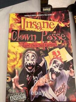 ÉNORME Lot de figurines en résine Insane Clown Posse ICP Jeckel Horloge Photos Livre CD