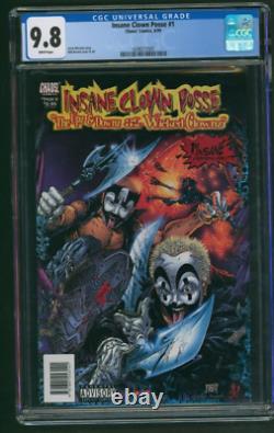 Insane Clown Posse #1 Chaos! Comics 1999 CGC 9.8 translates to 'Insane Clown Posse n°1 Chaos! Comics 1999 CGC 9.8' in French.