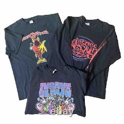 Lot vintage de t-shirts à manches longues Insane Clown Posse des années 90/00, taille rare Juggalo XL.