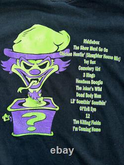 T-shirt de groupe VTG 1995 ICP noir et vert Insane Clown Posse Riddle Box Tour pour hommes XXXL