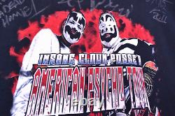 T-shirt signé du concert de 2011 d'Insane Clown Posse, taille 2XL noir, ICP Juggalo Horrorcore