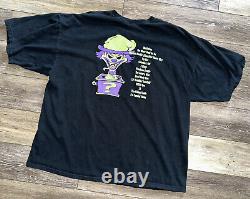 VTG 1995 T-shirt de groupe ICP Noir Vert Insane Clown Posse Riddle Box Tour Hommes XXXL