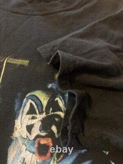 VTG ICP Insane Clown Posse Shirt XL Noir Déchiré Tee Graphique Y2K Double Face